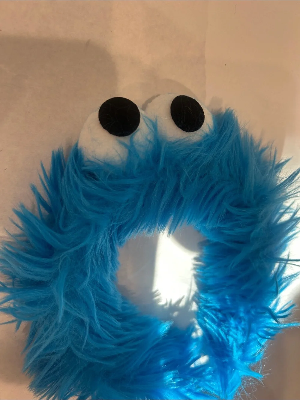 Blue Fuzzy Cookie Monster Headband with Character Eyes new kids one size